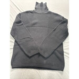 Cherokee Turtle Neck Sweater, Black, Mens, Size Medium, Cotton